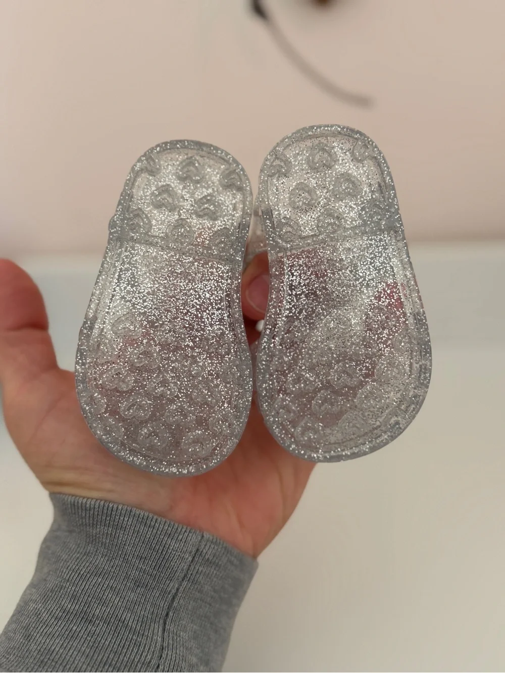 Old Navy Baby Jelly Sandals BUNDLE Size 2C Silver Pink